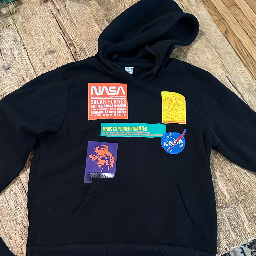 Black Hoodie with NASA Patches